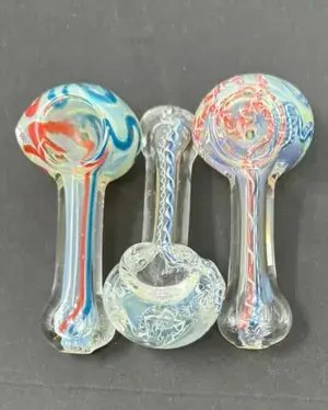 3 Inch Silver Fume Art Hand Pipe