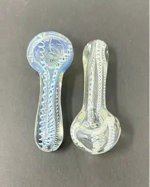 3 Inch Silver Fume Line Art Hand Pipe