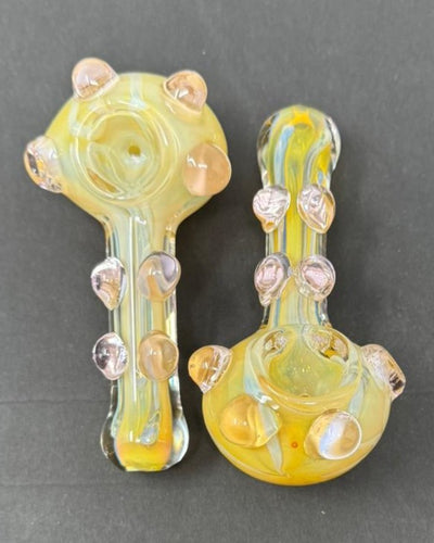 4 Inch Marble Decorated Fumed Hand Pipe