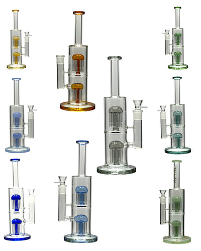 Double Tree Perc Straight Water Pipe