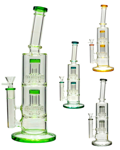 Slight Bend 2 Perc Straight Water Pipe