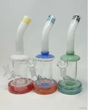 10 Inch Color Tube Bend Mouthpiece Wigwag Design Water Pipe