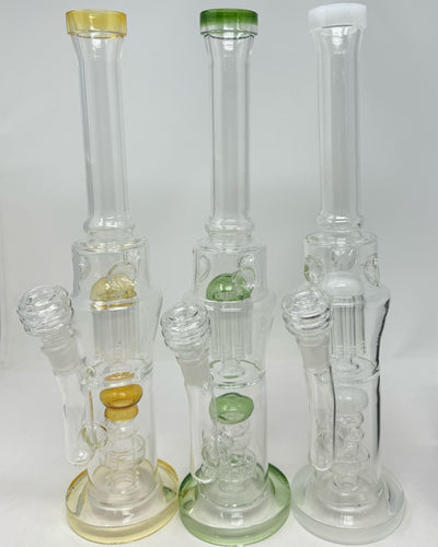 16 Inch Double Chamber Tree Perc and Showerhead Water Pipe