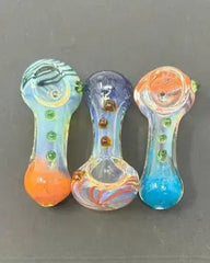 3 Inch Silver Fume Frit Marble Hand Pipe