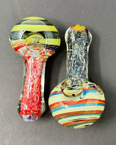 4 Inch Heavy Frit Swirl Art Hand Pipe