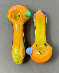 4 Inch Heavy Gold Fume Thin Line Art Hand Pipe