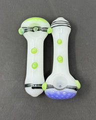 4 Inch White Tube with Slime Color Hand Pipe