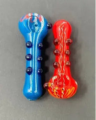 4 Inch Marble Design Frit Hand Pipe