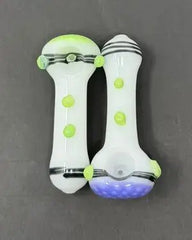 4 Inch White Tube with Slime Color Hand Pipe
