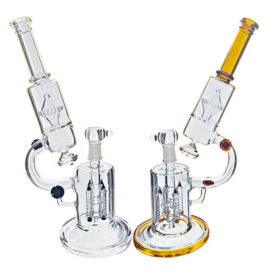 Triple Chamber Tree Perc Bend Color Tube Water Pipe (Copy)