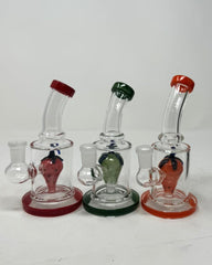 6 Inch Strawberry Perc Flat Base Bend Mouthpiece Small Rig