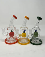 6 Inch Apple Design Perc Flat Base Bend Mouthpiece Small Rig