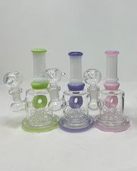 6 Inch Straight Tube Sprinkle Perc with Donut Mini Rig