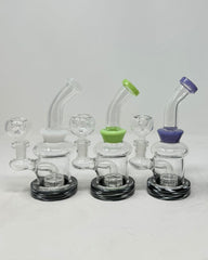 6 Inch Black Wigwag Base Showerhead Perc Mini Rig