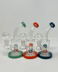6 Inch Tricolor Shower Perc Flat Base Mini Rig
