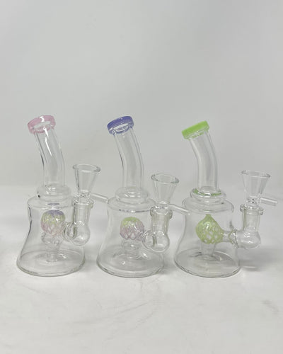 6 Inch Drum Shape Color Round Perc Mini Rig