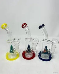6 Inch Wigwag Cone Perc Color Flat Base Mini Rig