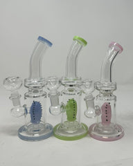 7 Inch Flat Base Colorful Cactus Perc Mini Rig