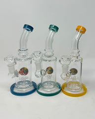 8 Inch Sprinkle Perc with Wigwag Round Earth Flat Base Water Pipe
