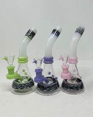 8 Inch Slime Color Tube Double Wigwag Water Pipe