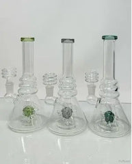 8 Inch Beaker Base Corona Perc Straight Water Pipe