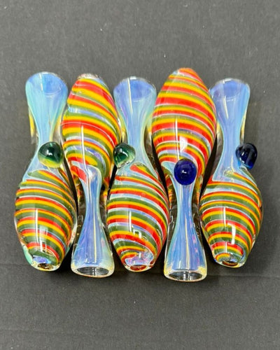3.5 Inch Silver Fume Inside Swirl and Marble One Hitter