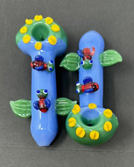 Double Bee Slime Color Tube Flower Decorated Hand Pipe