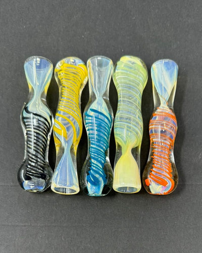 3.5 Inch Silver Fume Swirl Design One Hitter