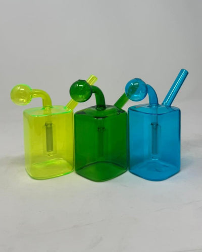 One Piece Square Shape Mini Oil Rig with Perc