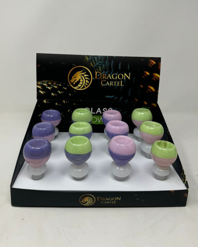 Milky Color Tall Round Bowl Display Set 12 Pcs Set