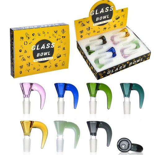 Color Funnel Shape Horn Handle Bowl Display Set 8 Pcs Set