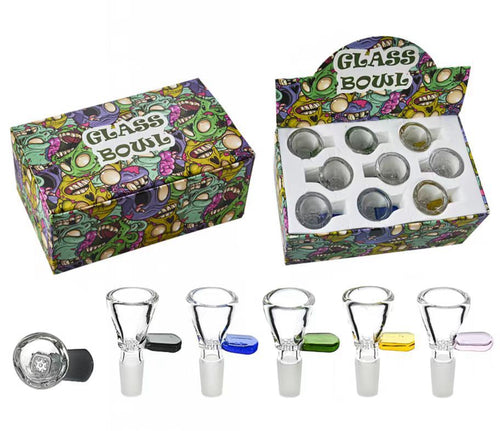Funnel Shape Flat Color Handle Bowl Display Set 9 Pcs Set