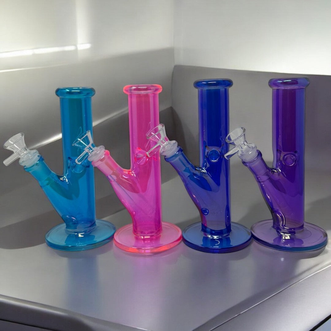 8 Inch UV Straight Tube Bong: Compact, Durable, and UV Reactive