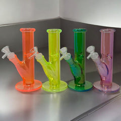 8 Inch UV Straight Tube Bong: Compact, Durable, and UV Reactive