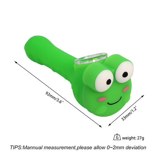 Silicone Green Frog Hand Pipe