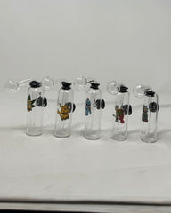 Mini Clear 3Pcs Small Dab Oil Rig with Sticker