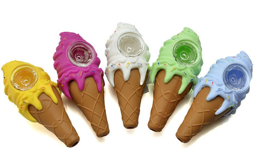 Silicone Ice-Cream Shape Hand Pipe