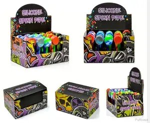 20 Pcs Set Display Box Silicone Hand Pipe with Metal Screen