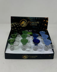 Dragon Cartel Color Funnel Shape Flat Handle Bowl Display Set 12 Pcs Set