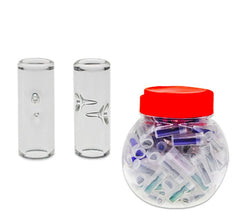 Transparent Straight Glass Tips 12*30MM Jar Set. 100 Pcs Set