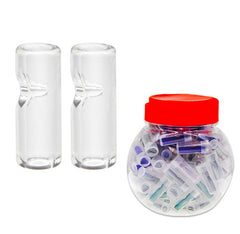 Transparent Glass Tips 7*18MM Jar Set. 100 Pcs Set