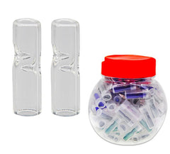 Glass Tips 8*30MM Clear Jar Set. 100 Pcs Set