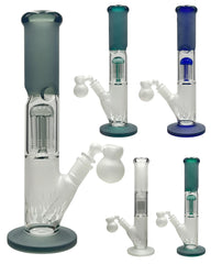 Sandblasted Tree Perc Straight Tube with Ashcatcher