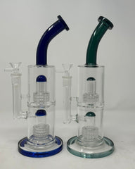 Color Tube Bend Mouthpiece Double Metrix Perc Water Pipe