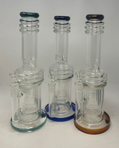 Triple Layer Honeycomb Straight Bong