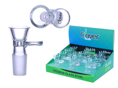 Clover Clear Funnel Shape Flat Handle Bowl Display Set 12 Pcs Set