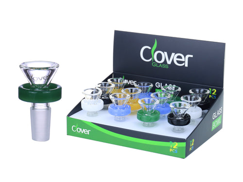 Clover Color Edge Funnel Shape Bowl Display Set 12 Pcs Set