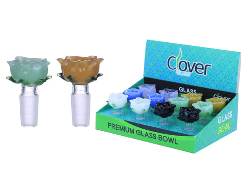 Clover Color Flower Shape Bowl Display Set 12 Pcs Set