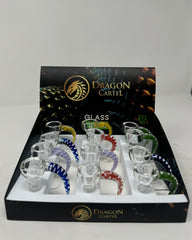 Dragon Cartel Cup Shape Swirl Horn with Screen Bowl Display Set 12 Pcs Set