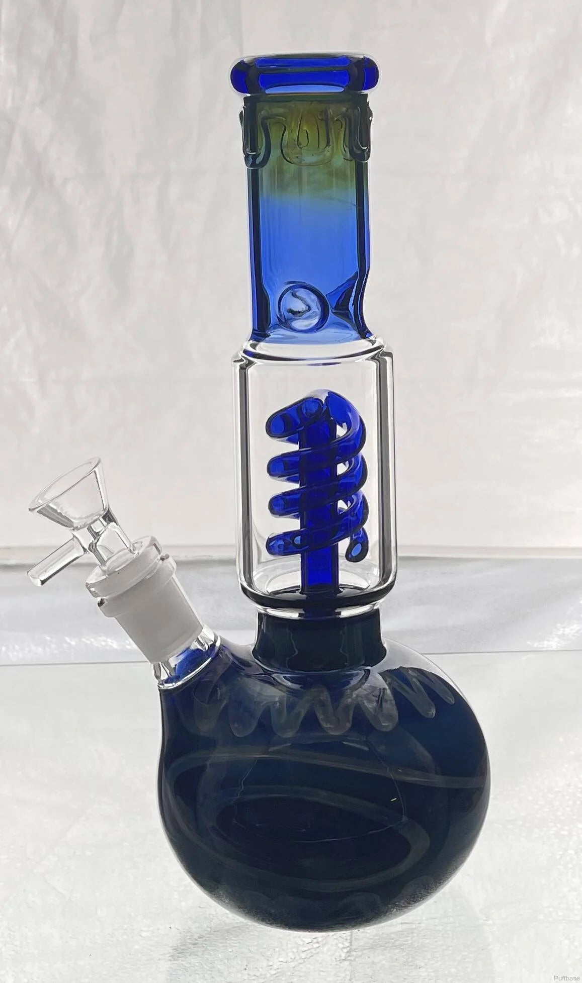 10 Inch Blue Round Base Sprial Bong